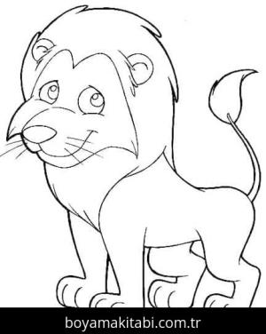 Aslan boyama sayfası – el becerilerini geliştirir, boyama çalışması