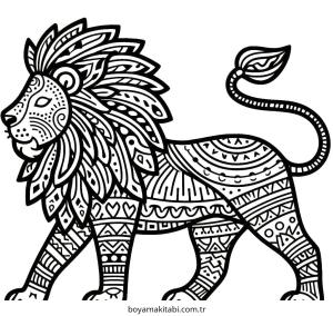 Aslan boyama sayfası – keyifli zaman, renkli çizimler