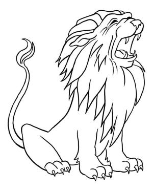 Aslan boyama sayfası, Lions coloring page, Aslan Kükreyen, 