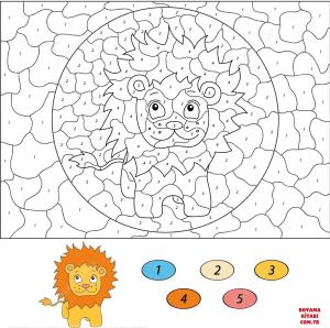 Aslan boyama sayfası, Lions coloring page, , lions cartoon lion color by number 