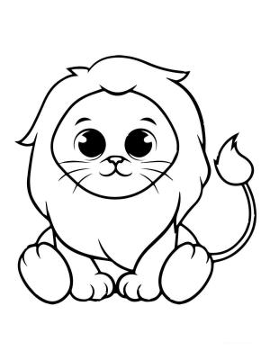 Aslan boyama sayfası, Lions coloring page, Kawaii Aslan, 