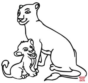 Aslan boyama sayfası, Lions coloring page, , lions baby lion and lioness 