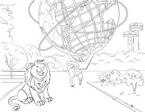 Aslan boyama sayfası, Lions coloring page, Parktaki Aslan, 