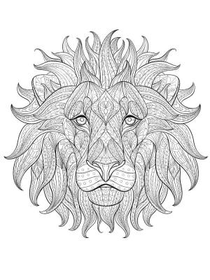 Aslan boyama sayfası, Lions coloring page, Aslan Yüzü – sayfa 3, 