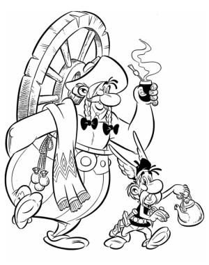 Asteriks ve Oburiks boyama sayfası,  coloring page, Asterix with Obelix, 