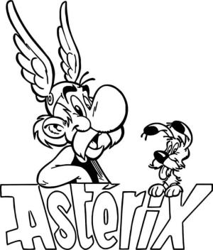 Asteriks ve Oburiks boyama sayfası,  coloring page, Sevimli Dogmatix ve Asterix, 