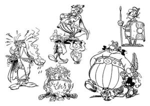 Asteriks ve Oburiks boyama sayfası,  coloring page, Asterix ve Obelix Çizgi Filminin Ana Karakterleri, 