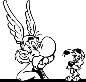 Asteriks ve Oburiks boyama sayfası,  coloring page, Dogmatix ve Asterix, 