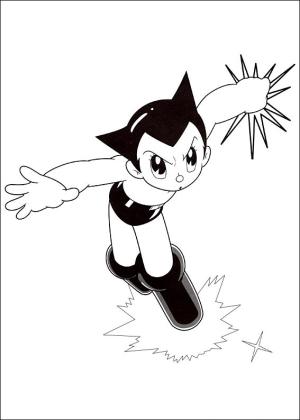 Astro Boy boyama sayfası,  coloring page, Astro Boy Yumruk Atmaya Hazır, 