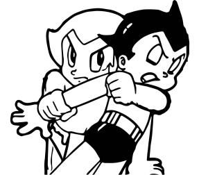 Astro Boy boyama sayfası,  coloring page, Astro Boy kavga ediyor, 