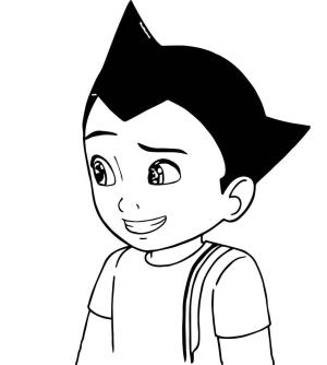 Astro Boy boyama sayfası,  coloring page, Gülümseyen Astro Boy, 