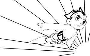 Astro Boy boyama sayfası,  coloring page, Uçan Astro Boy, 