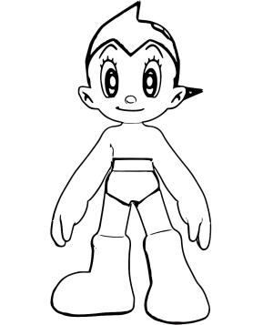 Astro Boy boyama sayfası,  coloring page, Sevimli Astro Boy, 