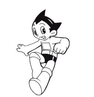 Astro Boy boyama sayfası,  coloring page, Mutlu Astro Boy, 