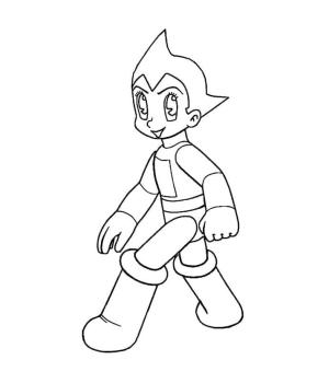 Astro Boy boyama sayfası,  coloring page, Astro Boy yürüyor, 