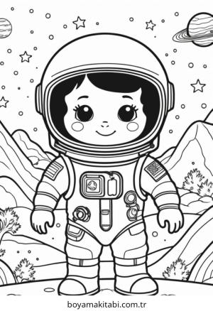 Astronot Boyama Sayfaları