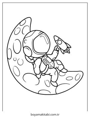 Astronot boyama sayfası – eğitici aktivite, yaratıcılık