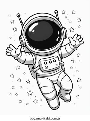 Astronot boyama sayfası – evde etkinlik, ücretsiz yazdır