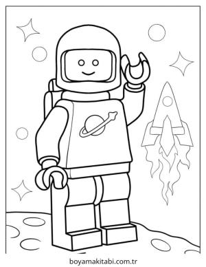 Astronot boyama sayfası – sevimli karakter, sanatsal çalışma