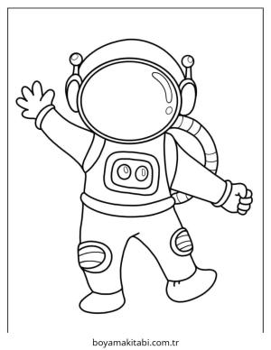 Astronot boyama sayfası – boyama etkinliği, çocuk aktivitesi