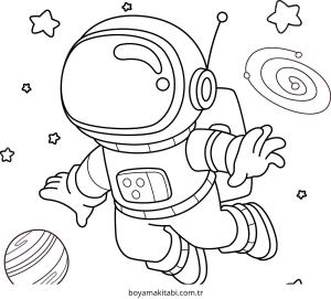 Astronot boyama sayfası – boyama çalışması, yaratıcılığı geliştirir