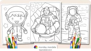 Astronot boyama sayfası – ücretsiz yazdır, boyama etkinliği