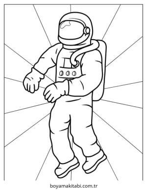 Astronot boyama sayfası – ücretsiz yazdır, boyama etkinliği
