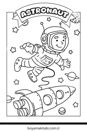 Astronot boyama sayfası – yaratıcılığı geliştirir, keyifli zaman