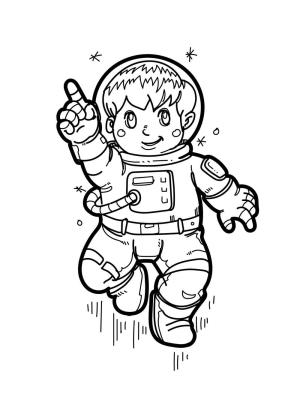 Astronotlar boyama sayfası,  coloring page, Sevimli Astronot çocuk, 