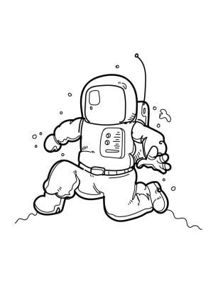 Astronotlar boyama sayfası,  coloring page, Astronot Koşuyor, 