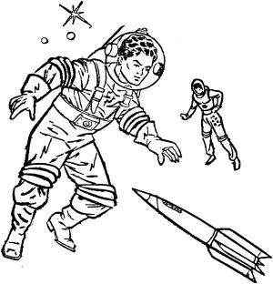 Astronotlar boyama sayfası,  coloring page, Astronot ve Roket Çizimi, 