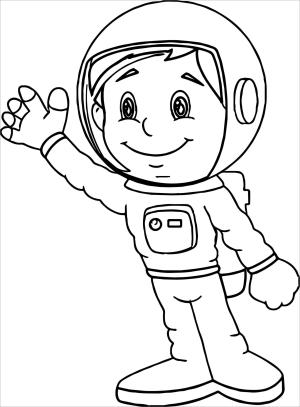 Astronotlar boyama sayfası,  coloring page, Gülümseyen Astronot çocuk, 