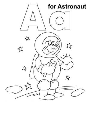 Astronotlar boyama sayfası,  coloring page, Astronot için A Harfi, 