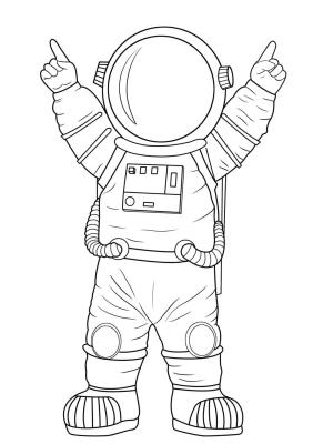 Astronotlar boyama sayfası,  coloring page, Mutlu Astronot, 