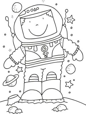 Astronotlar boyama sayfası,  coloring page, Basit Astronot, 