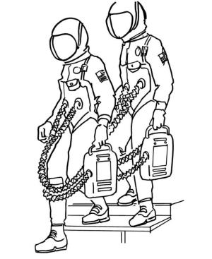 Astronotlar boyama sayfası,  coloring page, Iki Astronot, 