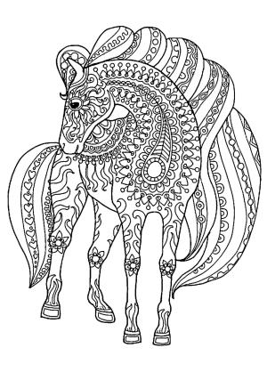 At boyama sayfası, Horse coloring page, At Mandala, 