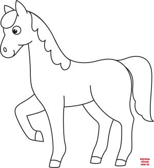 At boyama sayfası, Horse coloring page, , horses cute horse 