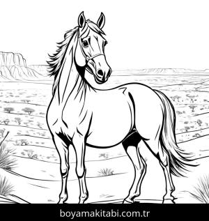 At boyama sayfası, Horse coloring page, doğal, kreatif, eğlenceli