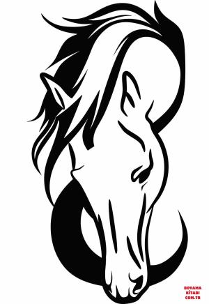 At boyama sayfası, Horse coloring page, , horses horse head 