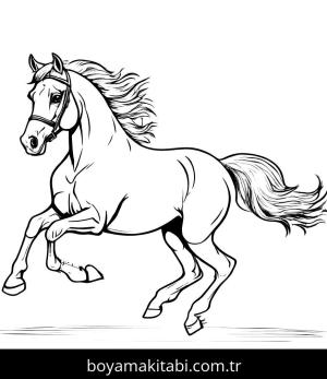 At boyama sayfası, Horse coloring page, masalsı, komik, mutlu