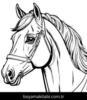 At boyama sayfası, Horse coloring page, harika, şekilli, şekilli