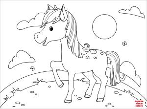 At boyama sayfası, Horse coloring page, , horses cute horse 