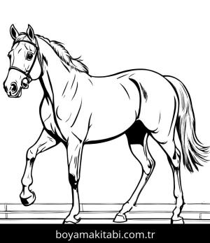 At boyama sayfası, Horse coloring page, masalsı, çizgi, modern