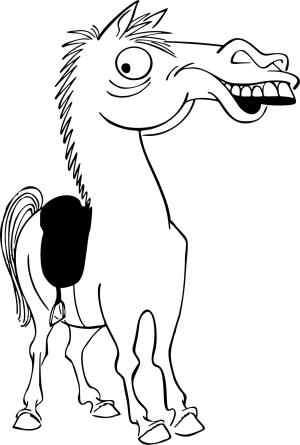 At boyama sayfası, Horse coloring page, , horses horse caricature 