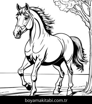 At boyama sayfası, Horse coloring page, harika, klasik, canlı