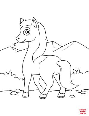 At boyama sayfası, Horse coloring page, , horses cute wild horse 