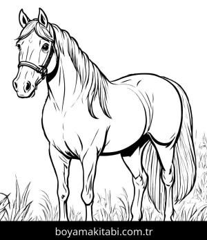 At boyama sayfası, Horse coloring page, çocuklar için, oyunlu, tatlı