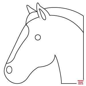 At boyama sayfası, Horse coloring page, , horses horse face emoji 