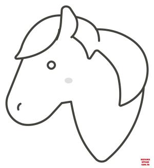 At boyama sayfası, Horse coloring page, , horses horse face 